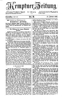 Kemptner Zeitung Donnerstag 12. Januar 1865