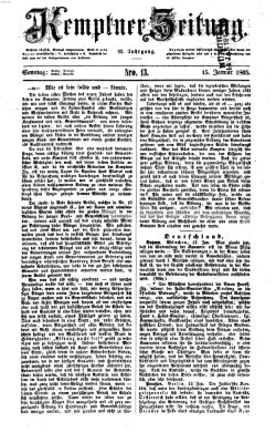 Kemptner Zeitung Sonntag 15. Januar 1865