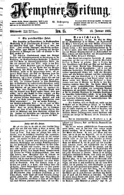 Kemptner Zeitung Mittwoch 18. Januar 1865