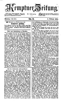 Kemptner Zeitung Sonntag 5. Februar 1865