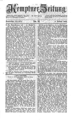 Kemptner Zeitung Donnerstag 9. Februar 1865