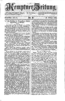 Kemptner Zeitung Donnerstag 16. Februar 1865