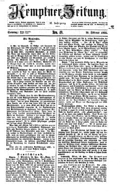 Kemptner Zeitung Sonntag 26. Februar 1865