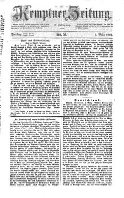 Kemptner Zeitung Dienstag 7. März 1865