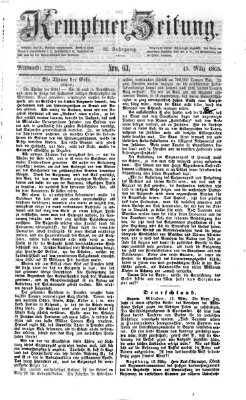 Kemptner Zeitung Mittwoch 15. März 1865