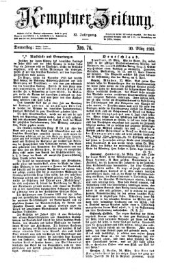 Kemptner Zeitung Donnerstag 30. März 1865