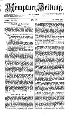 Kemptner Zeitung Freitag 31. März 1865