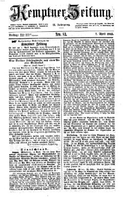 Kemptner Zeitung Freitag 7. April 1865