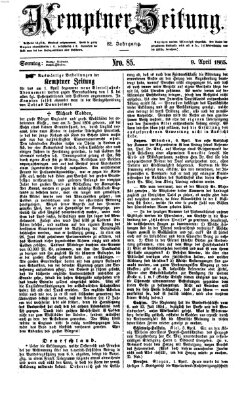 Kemptner Zeitung Sonntag 9. April 1865