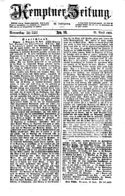 Kemptner Zeitung Donnerstag 27. April 1865