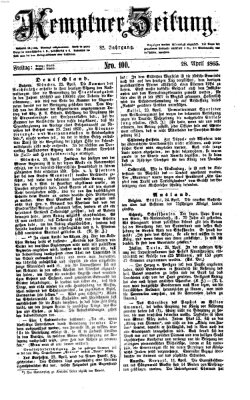 Kemptner Zeitung Freitag 28. April 1865