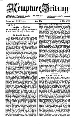 Kemptner Zeitung Donnerstag 4. Mai 1865