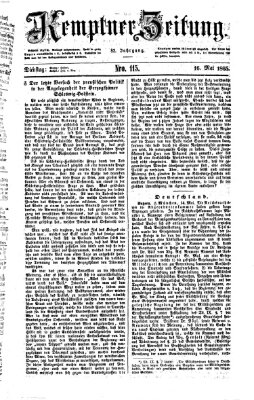 Kemptner Zeitung Dienstag 16. Mai 1865