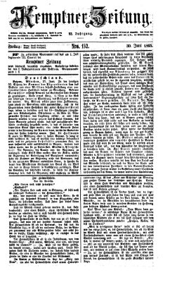 Kemptner Zeitung Freitag 30. Juni 1865