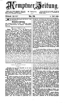 Kemptner Zeitung Mittwoch 5. Juli 1865