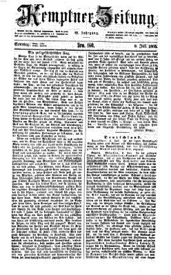 Kemptner Zeitung Sonntag 9. Juli 1865