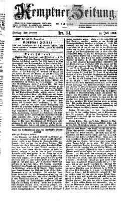 Kemptner Zeitung Freitag 14. Juli 1865