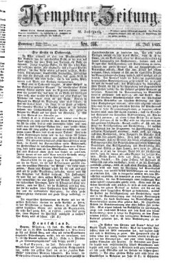 Kemptner Zeitung Sonntag 16. Juli 1865