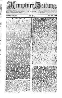 Kemptner Zeitung Dienstag 18. Juli 1865