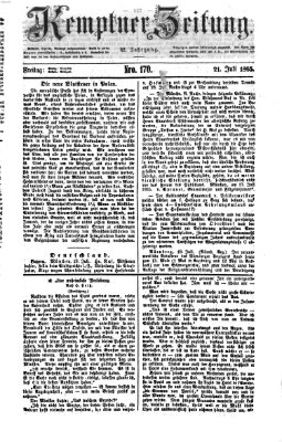 Kemptner Zeitung Freitag 21. Juli 1865