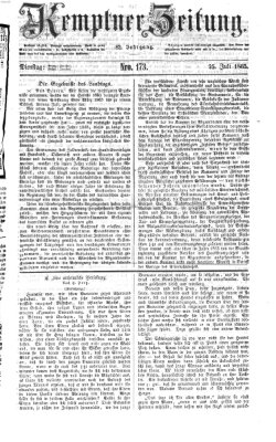 Kemptner Zeitung Dienstag 25. Juli 1865