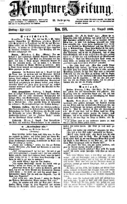 Kemptner Zeitung Freitag 11. August 1865