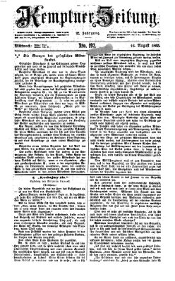 Kemptner Zeitung Mittwoch 16. August 1865