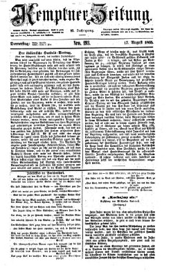 Kemptner Zeitung Donnerstag 17. August 1865