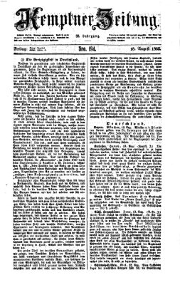 Kemptner Zeitung Freitag 18. August 1865