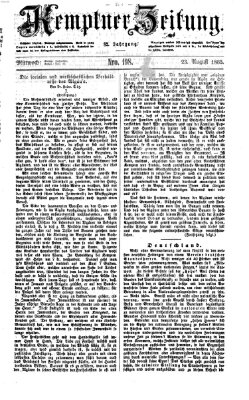 Kemptner Zeitung Mittwoch 23. August 1865