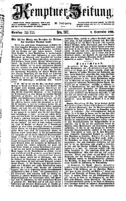 Kemptner Zeitung Samstag 2. September 1865