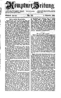 Kemptner Zeitung Mittwoch 6. September 1865