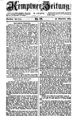 Kemptner Zeitung Samstag 16. September 1865