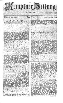 Kemptner Zeitung Mittwoch 20. September 1865