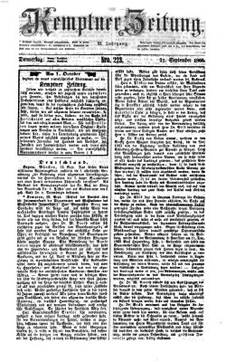 Kemptner Zeitung Donnerstag 21. September 1865