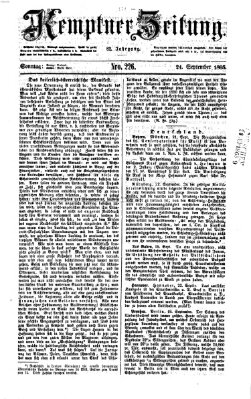 Kemptner Zeitung Sonntag 24. September 1865