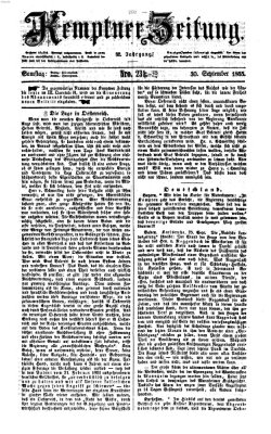 Kemptner Zeitung Samstag 30. September 1865