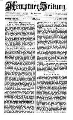 Kemptner Zeitung Dienstag 3. Oktober 1865