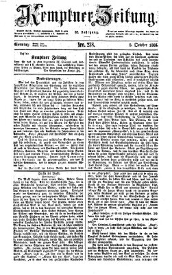 Kemptner Zeitung Sonntag 8. Oktober 1865