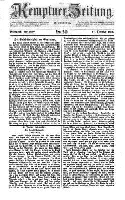 Kemptner Zeitung Mittwoch 11. Oktober 1865