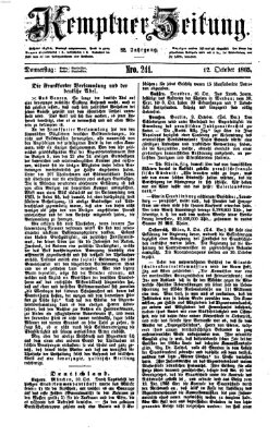 Kemptner Zeitung Donnerstag 12. Oktober 1865