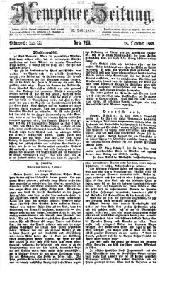 Kemptner Zeitung Mittwoch 18. Oktober 1865