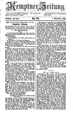 Kemptner Zeitung Dienstag 7. November 1865