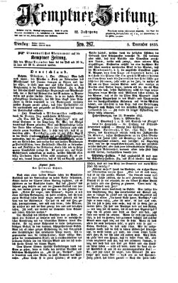 Kemptner Zeitung Dienstag 5. Dezember 1865