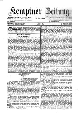 Kemptner Zeitung Samstag 6. Januar 1866