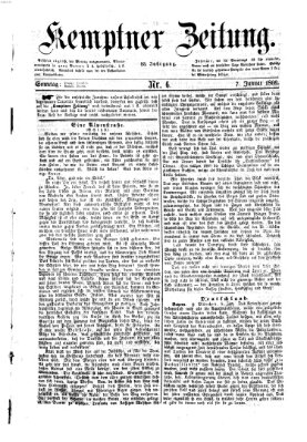 Kemptner Zeitung Sonntag 7. Januar 1866