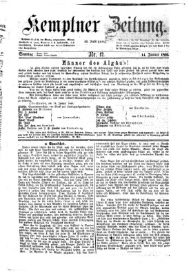 Kemptner Zeitung Sonntag 14. Januar 1866