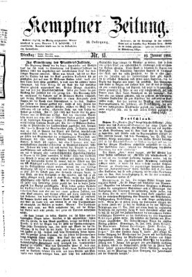 Kemptner Zeitung Dienstag 16. Januar 1866