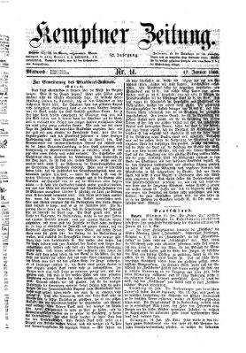 Kemptner Zeitung Mittwoch 17. Januar 1866