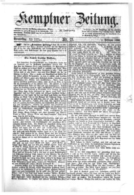 Kemptner Zeitung Donnerstag 1. Februar 1866